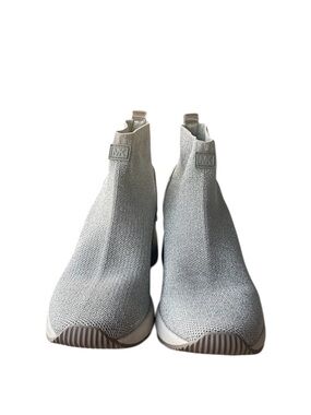 Michael Kors Silver Knit Slip-On Sock Sneakers size 6.5